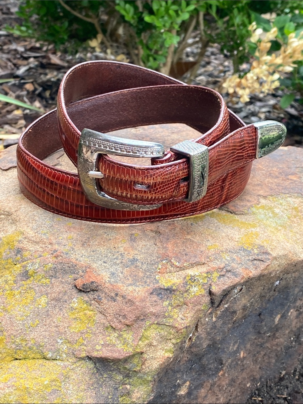 Top Grain Lizard Print Leather Lined golf belt 34